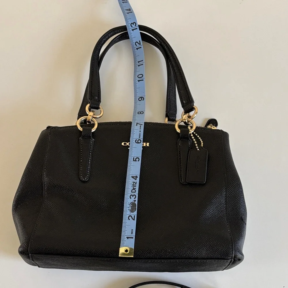 Coach Black Leather Mini Christie Carry‎ All Satchel / Crossbody